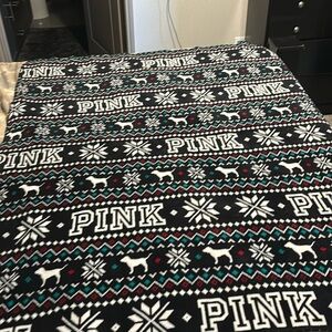 Victoria secret pink Christmas blanket